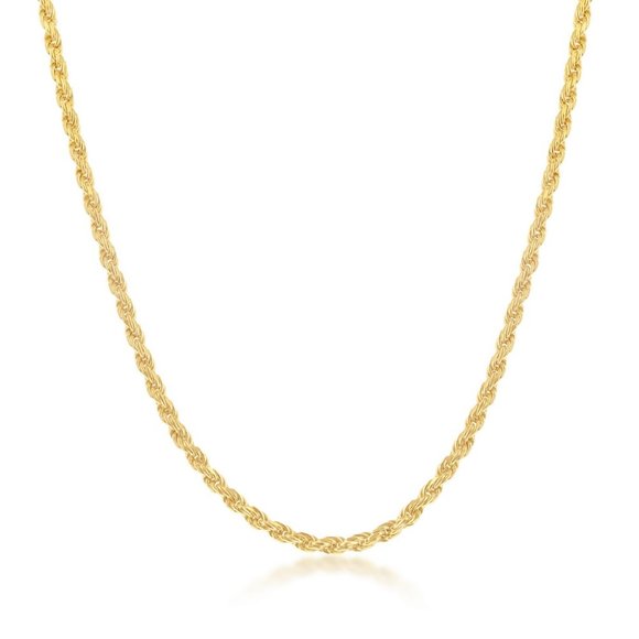 14Kt Gold Plated Sterling Silver 1.5mm Rope Chain